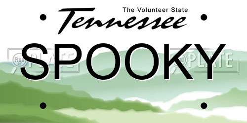 SPOOKY Tennessee License Plate