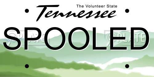 SPOOLED Tennessee License Plate