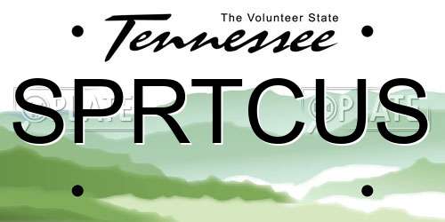 SPRTCUS Tennessee License Plate