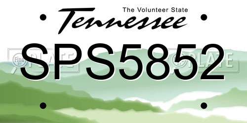 SPS5852 Tennessee License Plate