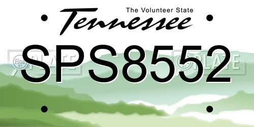 SPS8552 Tennessee License Plate