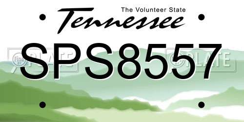 SPS8557 Tennessee License Plate