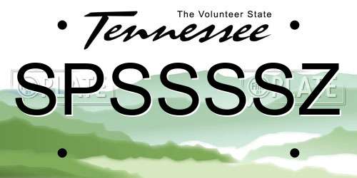 SPSSSSZ Tennessee License Plate
