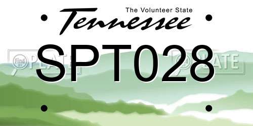 SPT028 Tennessee License Plate