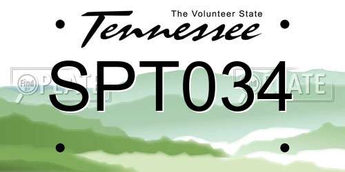 SPT034 Tennessee License Plate