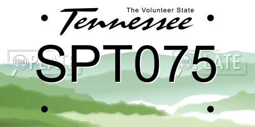 SPT075 Tennessee License Plate