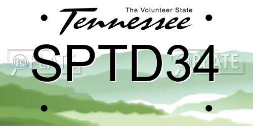 SPTD34 Tennessee License Plate