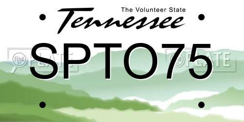 SPTO75 Tennessee License Plate