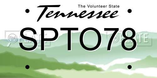 SPTO78 Tennessee License Plate