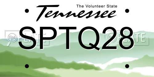SPTQ28 Tennessee License Plate