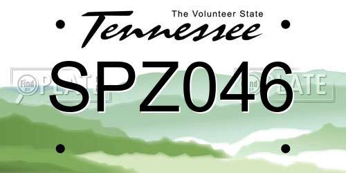 SPZ046 Tennessee License Plate