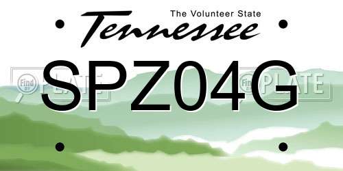 SPZ04G Tennessee License Plate