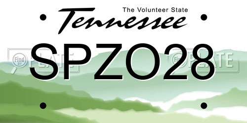 SPZO28 Tennessee License Plate