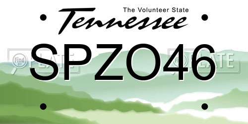 SPZO46 Tennessee License Plate