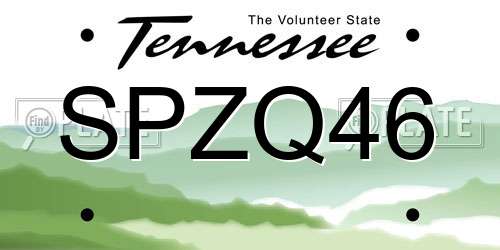 SPZQ46 Tennessee License Plate