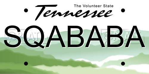 SQABABA Tennessee License Plate