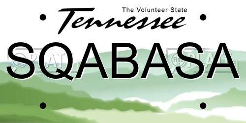 SQABASA Tennessee License Plate