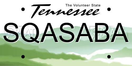 SQASABA Tennessee License Plate