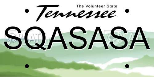 SQASASA Tennessee License Plate