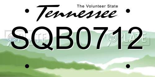SQB0712 Tennessee License Plate