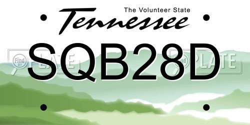 SQB28D Tennessee License Plate