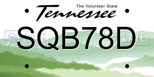 SQB78D Tennessee License Plate