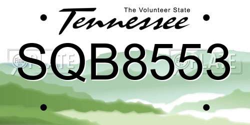 SQB8553 Tennessee License Plate