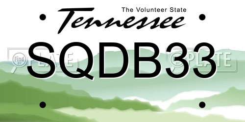 SQDB33 Tennessee License Plate