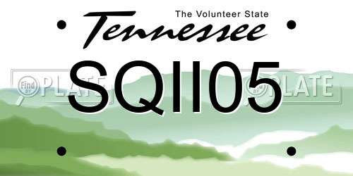 SQII05 Tennessee License Plate