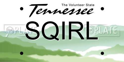 SQIRL Tennessee License Plate