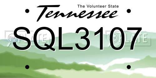 SQL3107 Tennessee License Plate