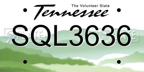 SQL3636 Tennessee License Plate