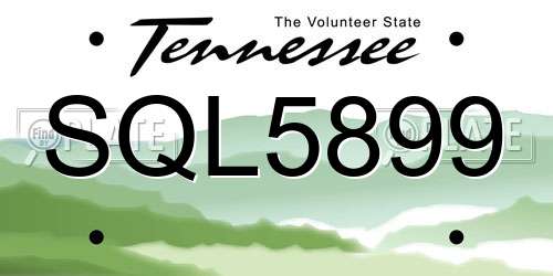 SQL5899 Tennessee License Plate