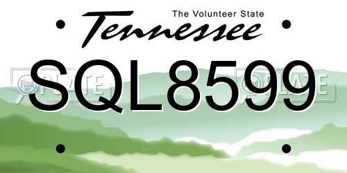 SQL8599 Tennessee License Plate
