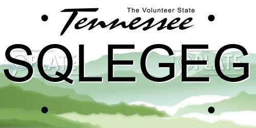 SQLEGEG Tennessee License Plate