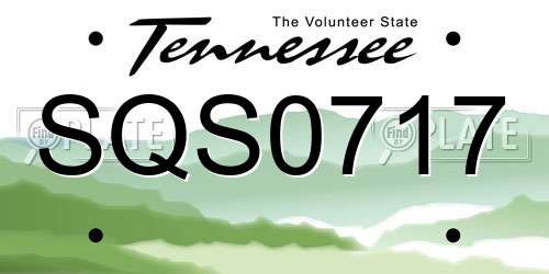 SQS0717 Tennessee License Plate