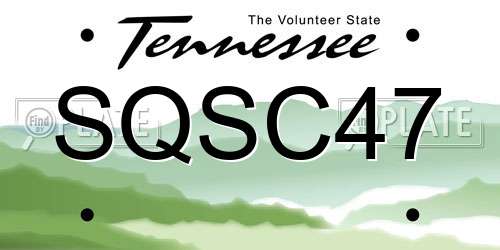 SQSC47 Tennessee License Plate