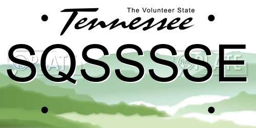 SQSSSSE Tennessee License Plate