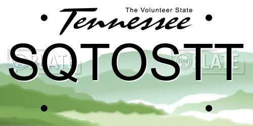 SQTOSTT Tennessee License Plate