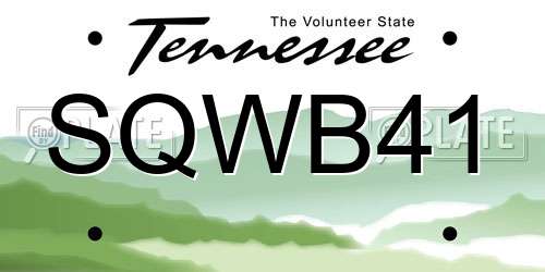 SQWB41 Tennessee License Plate