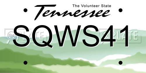 SQWS41 Tennessee License Plate