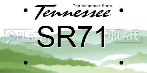 SR71 Tennessee License Plate