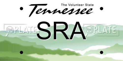 SRA Tennessee License Plate
