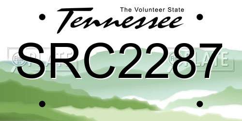 SRC2287 Tennessee License Plate