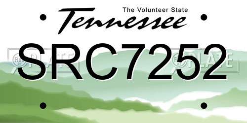 SRC7252 Tennessee License Plate