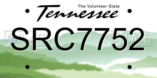 SRC7752 Tennessee License Plate