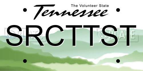 SRCTTST Tennessee License Plate