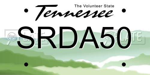SRDA50 Tennessee License Plate