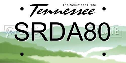 SRDA80 Tennessee License Plate