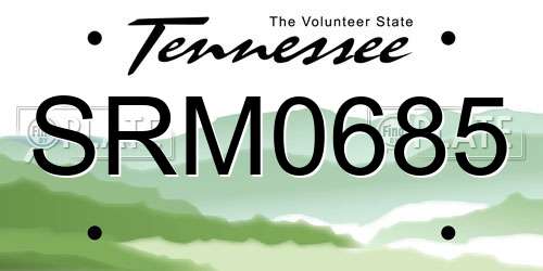 SRM0685 Tennessee License Plate